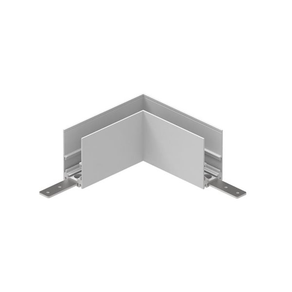 Conector unión en L 90º blanco para carril empotrado MAGNETO, con conexión interna/externa