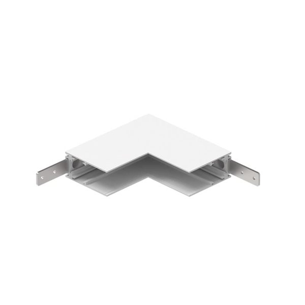 Conector em L 90º branco para trilho embutido MAGNETO, com conexão interna/externa