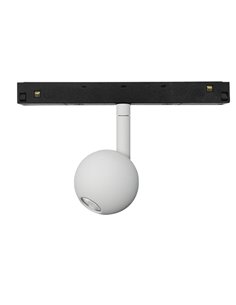 Foco LED bola blanco para carril magnético MAGNETO, 7W 3000K, 560Lm, 38º elegante y sofisticado Ø55mm