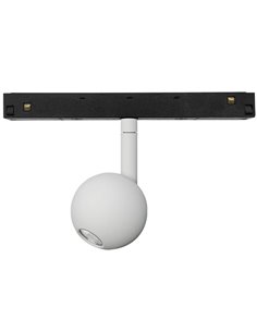 Foco LED bola blanco para carril magnético MAGNETO, 7W 3000K, 560Lm, 38º elegante y sofisticado Ø55mm 2