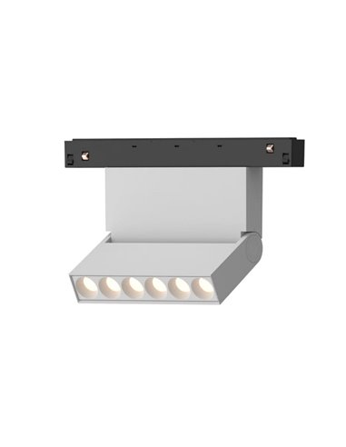 Foco lineal LED orientable blanco 10W MAGNETO, con puntos de led, 3000K 800Lm, 38º