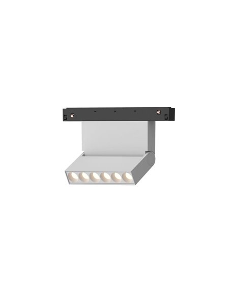 Foco lineal LED orientable blanco 10W MAGNETO, con puntos de led, 3000K 800Lm, 38º