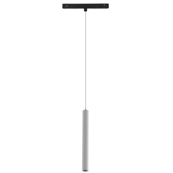 Suspension LED MAGNETO blanche minimaliste 5W pour rail magnétique, 3000K 400Lm, 38º