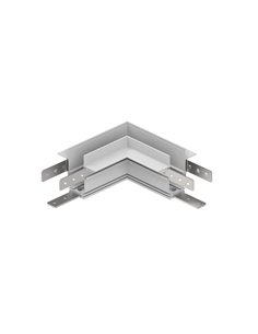 Conector unión en L 90º blanco para carril MAGNETO de superficie, conexión interna/externa
