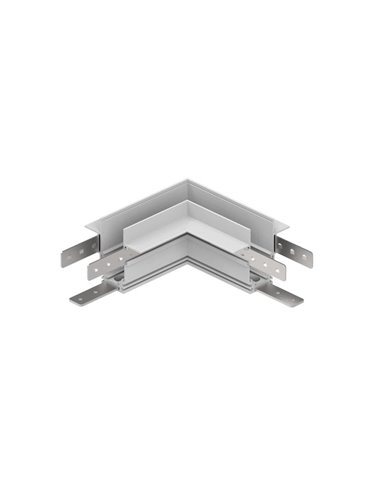 Conector unión en L 90º blanco para carril MAGNETO de superficie, conexión interna/externa