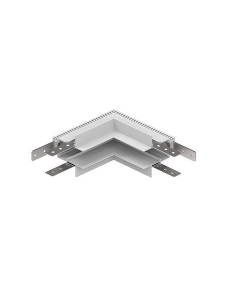 Connecteur blanc en L à 90° pour rail MAGNETO en saillie, connexion interne/externe