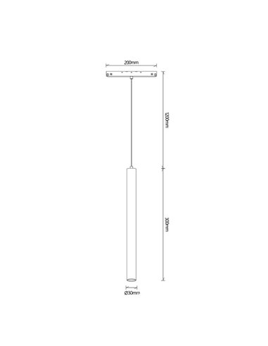 Foco colgante LED minimalista blanco 5W MAGNETO para carril magnético, 3000K 400Lm, 38º