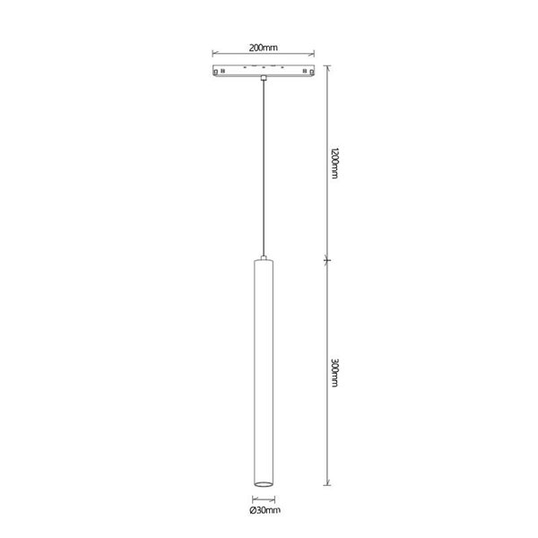 Foco colgante LED minimalista blanco 5W MAGNETO para carril magnético, 3000K 400Lm, 38º