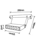 Foco lineal LED orientable blanco 10W MAGNETO, con puntos de led, 3000K 800Lm, 38º