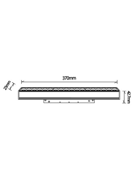 Módulo lineal con puntos LED COB 18W, para carril magnético MAGNETO, blanco 3000K 1440Lm, 50º, 370mm de largo