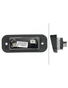 Éclairage de plaque d'immatriculation LED 12 V HELLA 2KA 010 278-411 avec connecteur plat John Deere E1 00 2