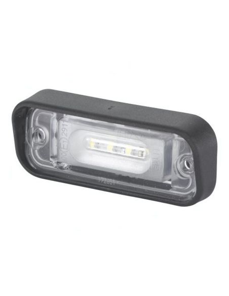 Éclairage de plaque d'immatriculation LED 12 V HELLA 2KA 010 278-411 avec connecteur plat John Deere E1 00