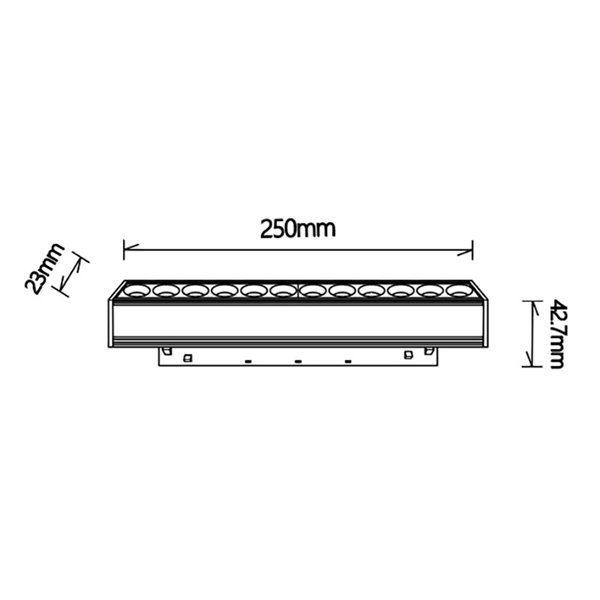 Módulo lineal con puntos LED COB 12W, para carril magnético MAGNETO, blanco 3000K 960Lm, 50º 250mm de largo