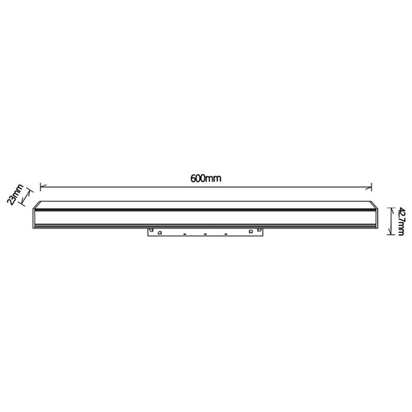 Modulo lineal LED Difusor para carril magnético 16W, blanco MAGNETO, 3000K 1280Lm, 120º, 600mm de largo