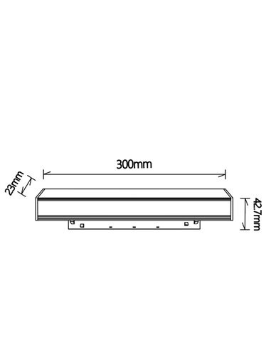 Modulo lineal LED Difusor para carril magnético 8W, blanco MAGNETO, 3000K 640Lm, 120º, 300mm de largo