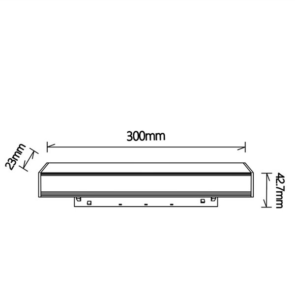 Módulo linear LED Difusor para trilho magnético 8W, branco MAGNETO, 3000K 640Lm, 120º, 300mm de comprimento