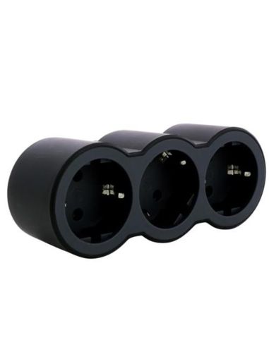 Adaptador Triple Negro 2x2P+T LEGRAND Entrada Frontal 16A 3680W Legrand 694519