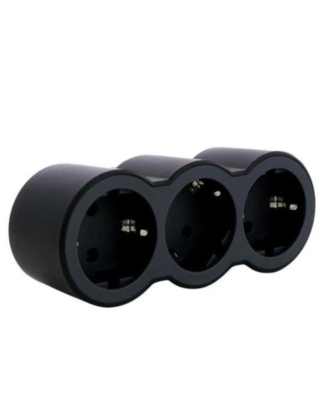 Adaptador Triple Negro 2x2P+T LEGRAND Entrada Frontal 16A 3680W Legrand 694519