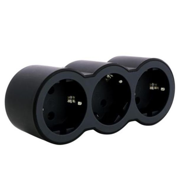 Adaptador Triple Negro 2x2P+T LEGRAND Entrada Frontal 16A 3680W Legrand 694519