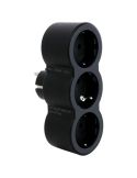 Adaptador Triplo Preto 2x2P+T LEGRAND Entrada Frontal 16A 3680W Legrand