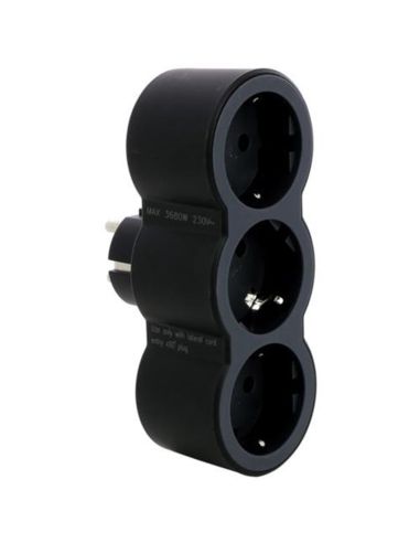 Adaptador Triple Negro 2x2P+T LEGRAND Entrada Frontal 16A 3680W Legrand