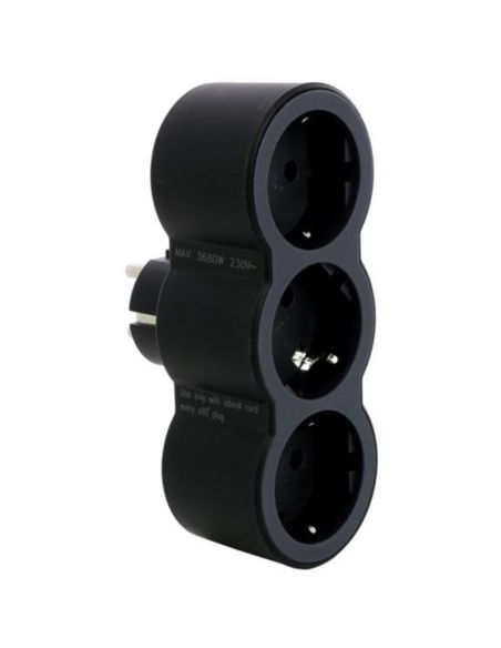 Adaptador Triple Negro 2x2P+T LEGRAND Entrada Frontal 16A 3680W Legrand