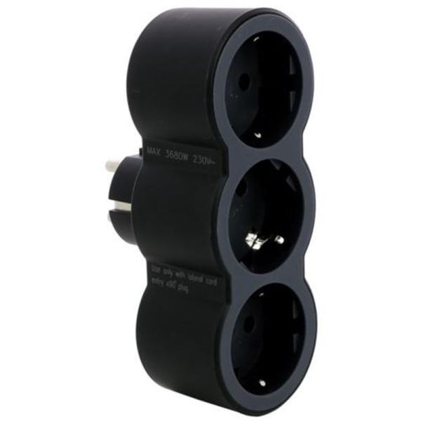 Adaptador Triple Negro 2x2P+T LEGRAND Entrada Frontal 16A 3680W Legrand