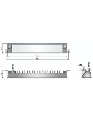 Medidas Lámpara LED barra de Maniobra CRP1 12V/24V 2200Lm IP67/IP69K Homologada R148