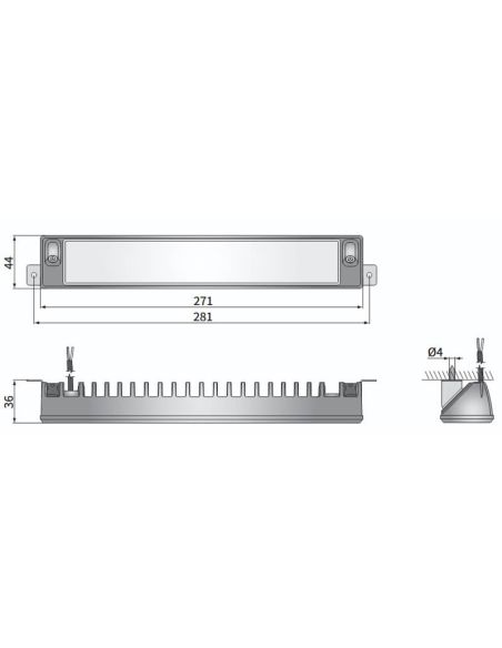 Medidas Lámpara LED barra de Maniobra CRP1 12V/24V 2200Lm IP67/IP69K Homologada R148
