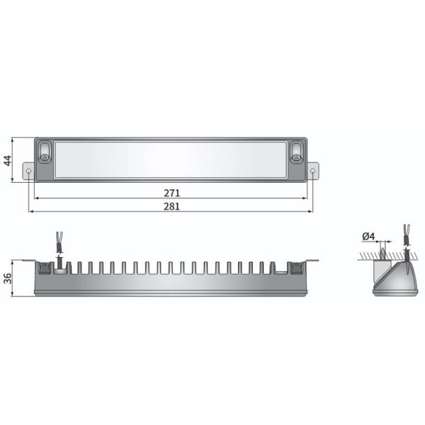 Medidas Lámpara LED barra de Maniobra CRP1 12V/24V 2200Lm IP67/IP69K Homologada R148