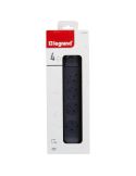 Caja Base Multiple negra 4 tomas ransates fija y giratoria con 1,5Mts de Cable y Interruptor 2P+T, protegida sobretensiones