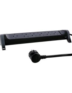 Base Múltiple Legrand 6 Tomas 2P+T con Interruptor Fija y Giratoria Cable 1,5m Negra