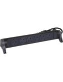 Base Múltiple Legrand 6 Tomas 2P+T con Interruptor Fija y Giratoria Cable 1,5m Negra