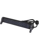 Base Múltiple Legrand 5 Tomas 2P+T Fija y Giratoria con Interruptor 1,5m Negra