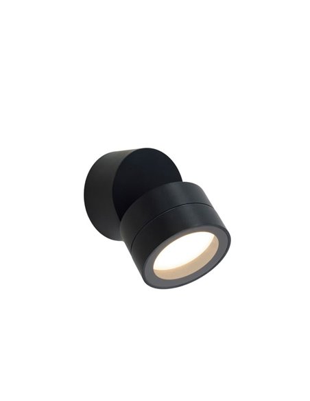 Foco orientable de pared o teco exterior SALER negro, IP65 1LxGX55