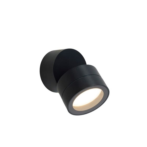 Foco orientable de pared o teco exterior SALER negro, IP65 1LxGX55