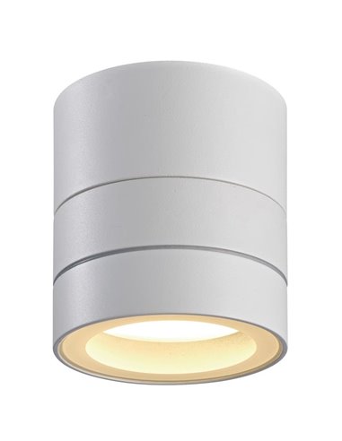 Projecteur extérieur orientable blanc SALER, IP65 1LxGX54, pour plafond ou mur 0-90º