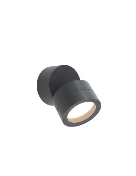 Foco de pared o techo orientable de 0 a 90º  SALER gris oscuro, IP65 1LxGX53