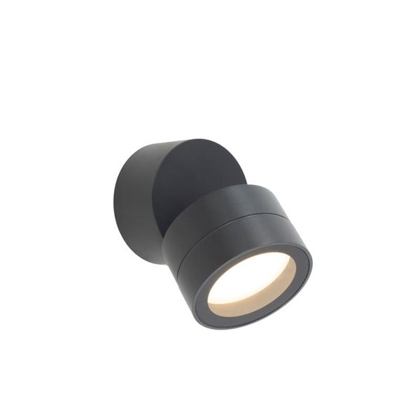 Foco de pared o techo orientable de 0 a 90º  SALER gris oscuro, IP65 1LxGX53