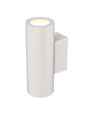 Aplique de pared exterior cilíndrico blanco con doble luz PERE, IP65 2xGU10
