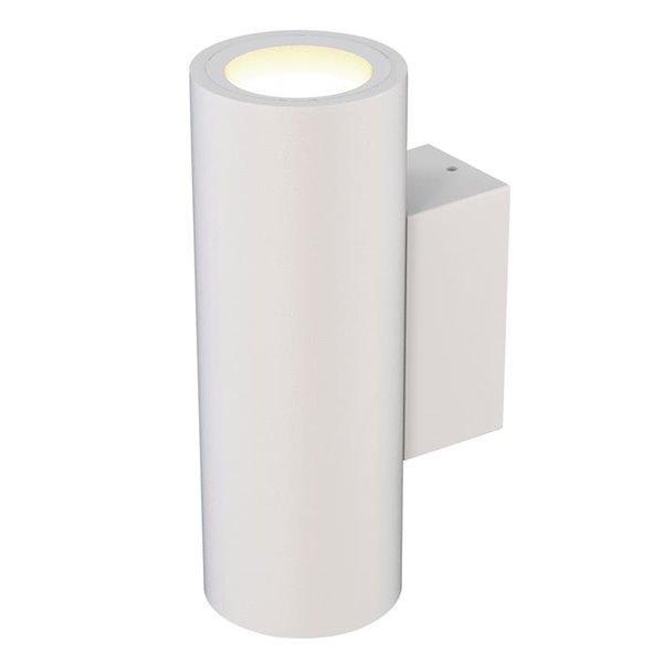 Aplique de pared exterior cilíndrico blanco con doble luz PERE, IP65 2xGU10