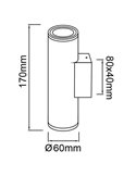 Aplique de pared exterior cilíndrico blanco con doble luz PERE, IP65 2xGU10