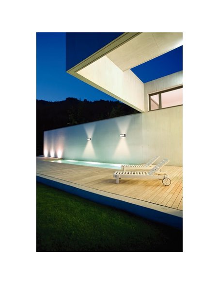 Applique murale LED d'extérieur rectangulaire avec éclairage direct et indirect CANCÚN, IP65 10,5 W 3000 K gris foncé