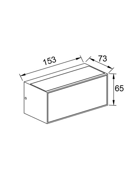 Applique murale LED d'extérieur rectangulaire avec éclairage direct et indirect CANCÚN, IP65 10,5 W 3000 K gris foncé