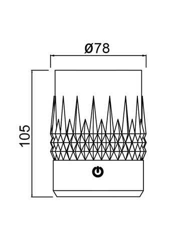 Luminária LED portátil para áreas externas LAX, 1W 3000K, base em ouro rosa, recarregável