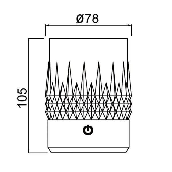 Luminária LED portátil para áreas externas LAX, 1W 3000K, base em ouro rosa, recarregável