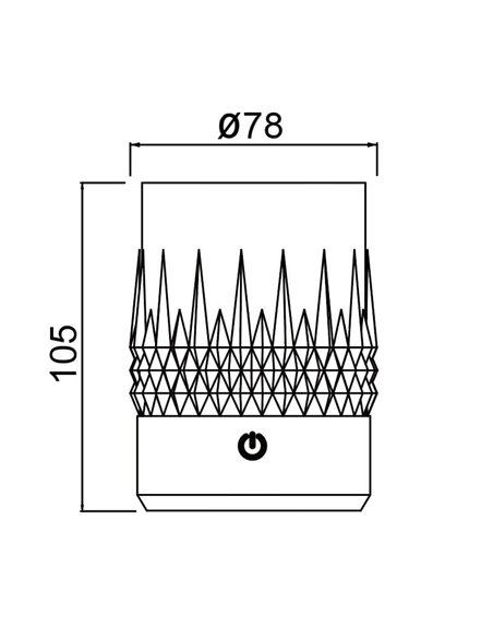 Lámpara de sobremesa tipo vaso con luz LED LAX, 1W 3000K, oro, recargable, exterior