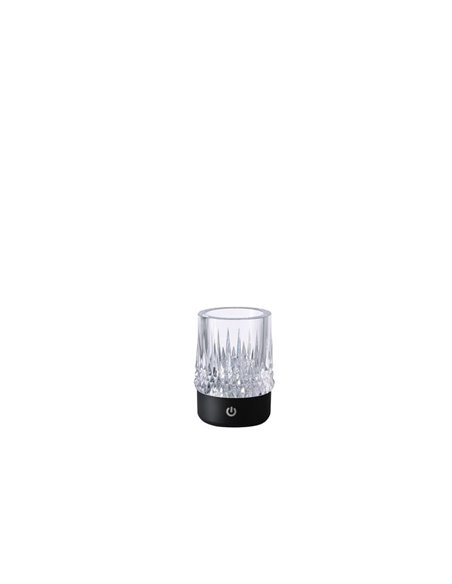 Sobremesa con forma de vaso con luz LED LAX, recargable, 1W 3000K, base negro mate, para exterior