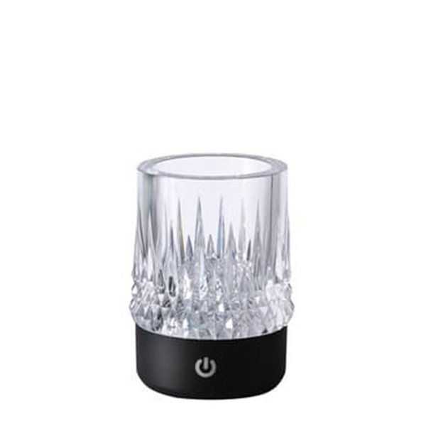 Sobremesa con forma de vaso con luz LED LAX, recargable, 1W 3000K, base negro mate, para exterior