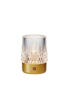 Lámpara de sobremesa tipo vaso con luz LED LAX, 1W 3000K, oro, recargable, exterior